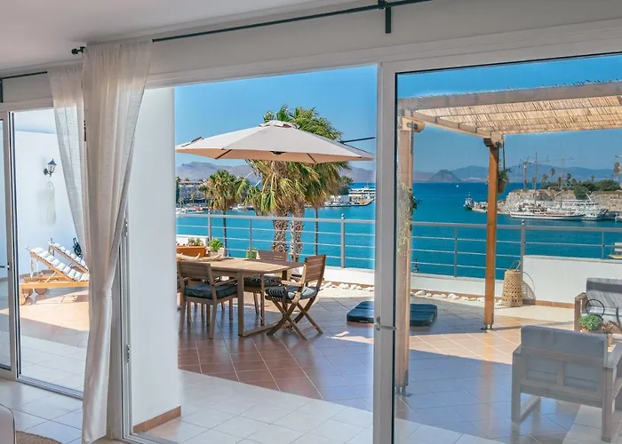 Haustierfreundliches Ferienwohnung Attico Blu - Sea View Penthouse Kos-Stadt